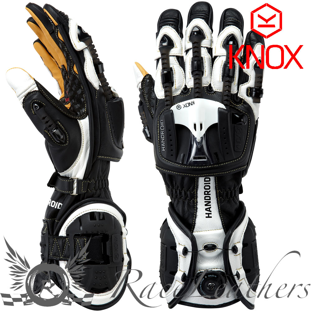 KNOX HANDROID WHITE HAND ARMOUR EXOSKELETON KANGAROO PALM MOTORCYCLE