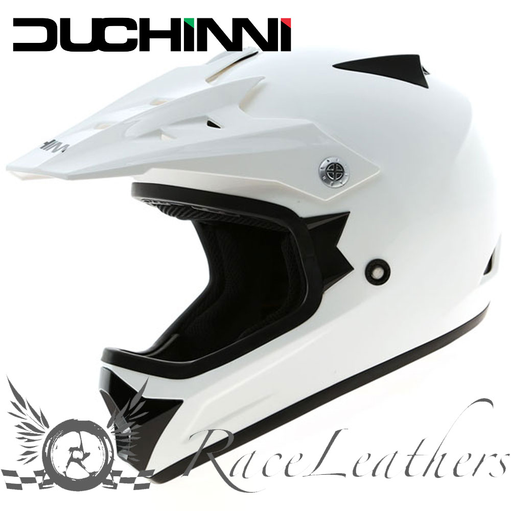 Duchinni D301 Kids White Full Face MX Youth Motorcycle Crash Helmet Brand New