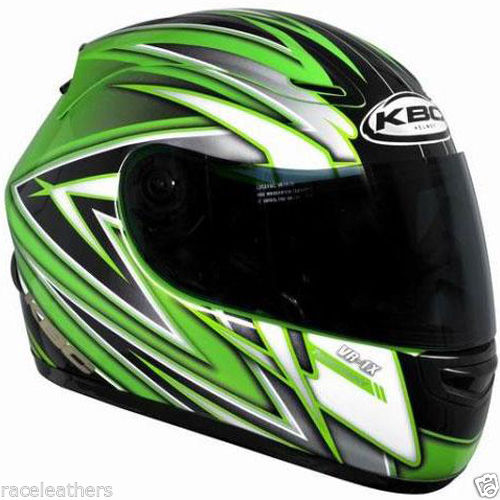 KBC VR1-X GREEN FIBREGLASS MOTORCYCLE MOTORBIKE BIKE HELMET