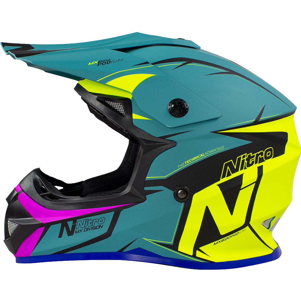 teal motocross helmet