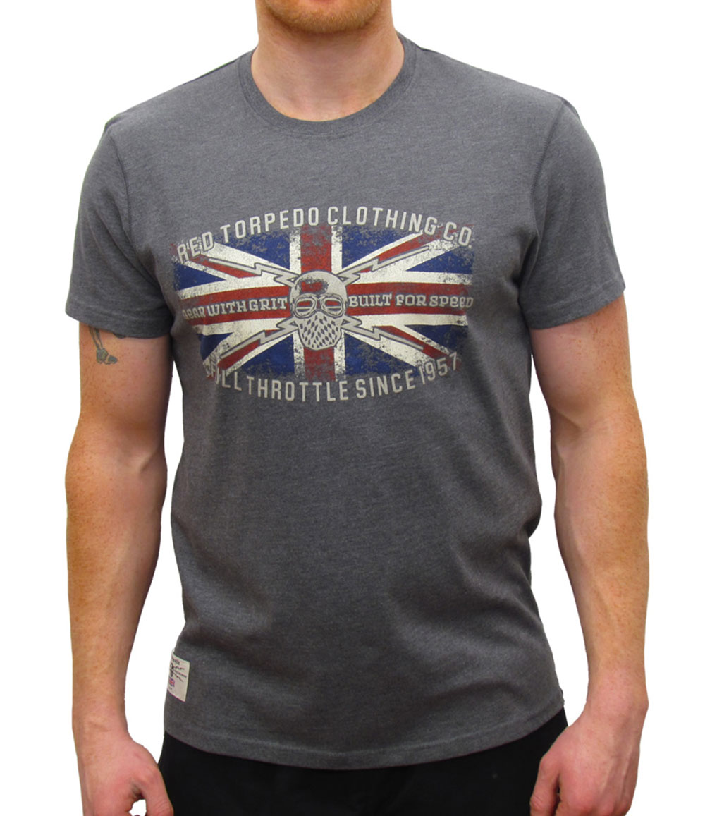 RED TORPEDO GEAR WITH GRIT BLIGHTY GUY MARTIN GRAPHITE T-SHIRT TSHIRT ...